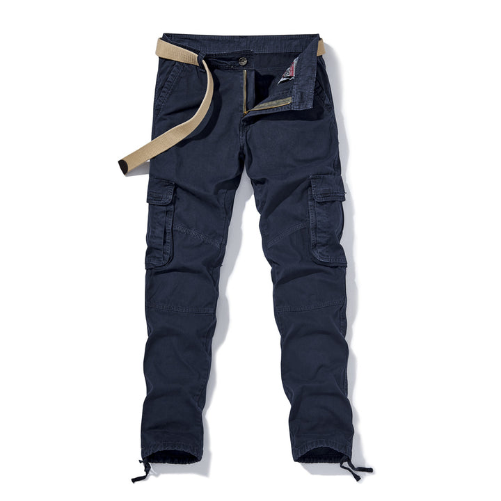 Herren funktionale Cargo-Hose mit verstellbarem Gürtel und elastischen Bündchen Aliams