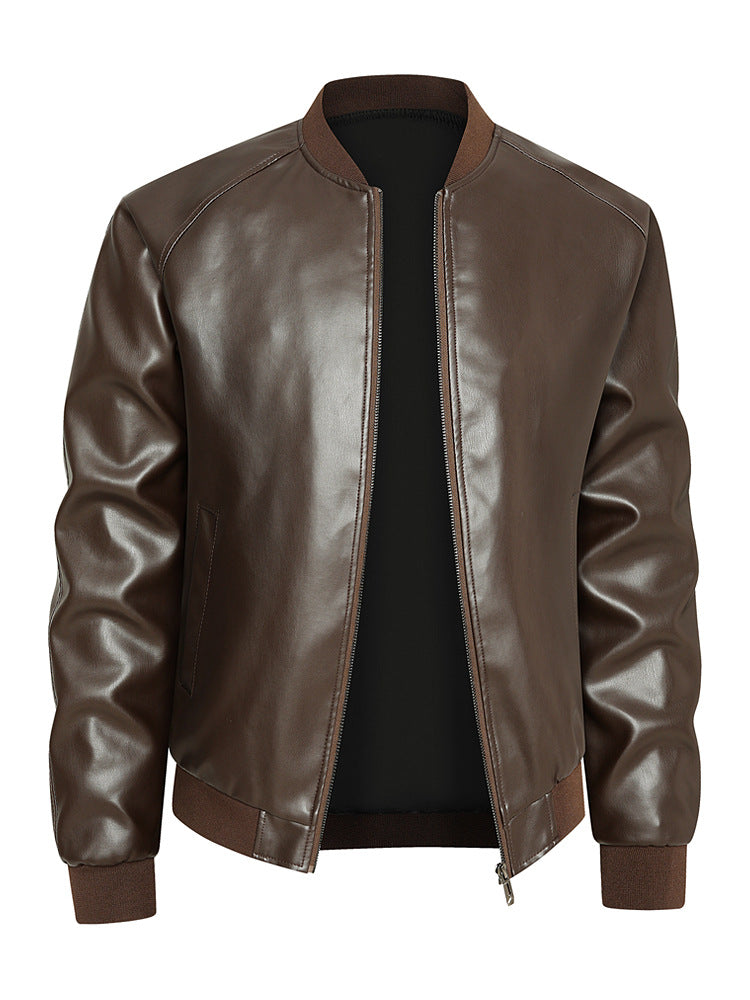 Herren elegante Lederjacke mit modischem Schnitt und praktischen Taschen Aliams