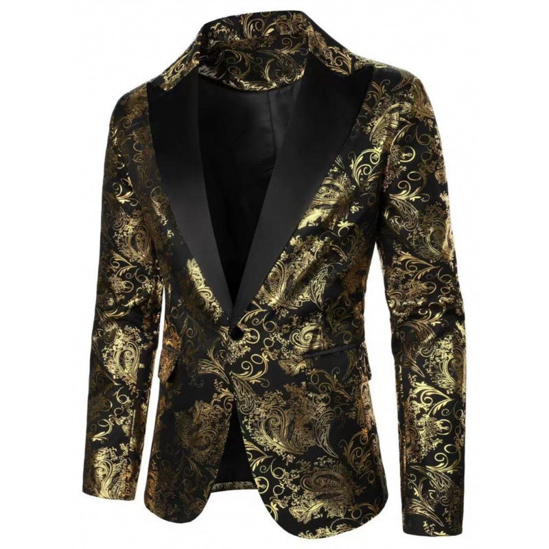 Herren Eleganter Smokingblazer mit floralem Jacquard-Muster Aliams