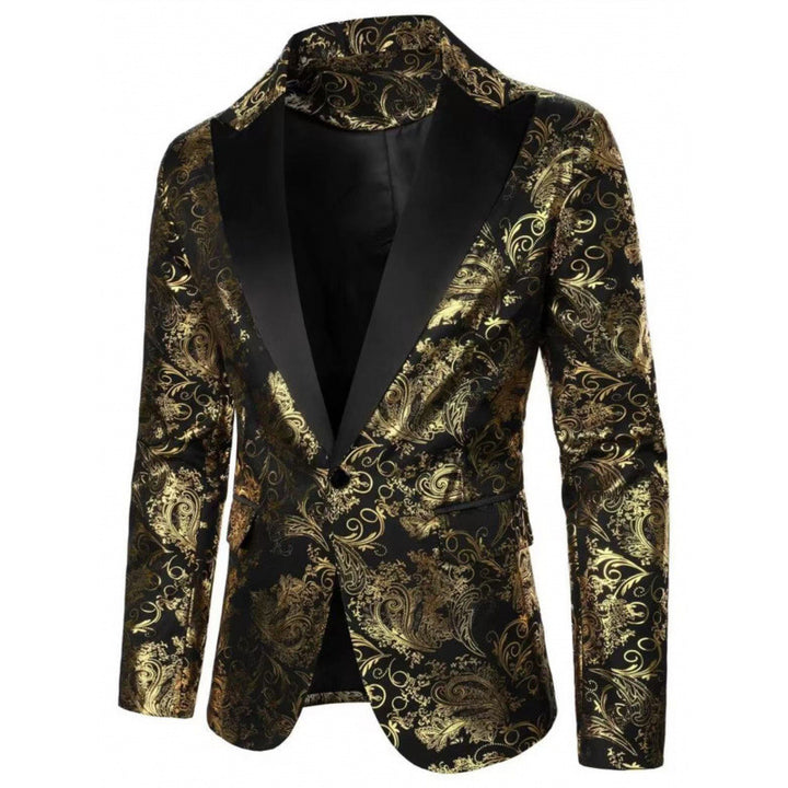 Herren Eleganter Smokingblazer mit floralem Jacquard-Muster Aliams
