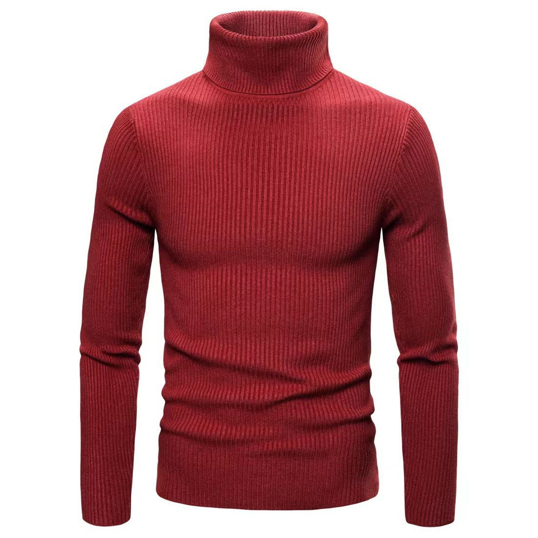 Herren hochwertiger Rollkragenpullover aus feinem Rippstrick Aliams
