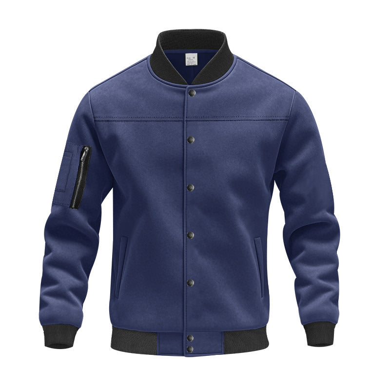 Herren stylische Collegejacke mit praktischen Taschen Aliams