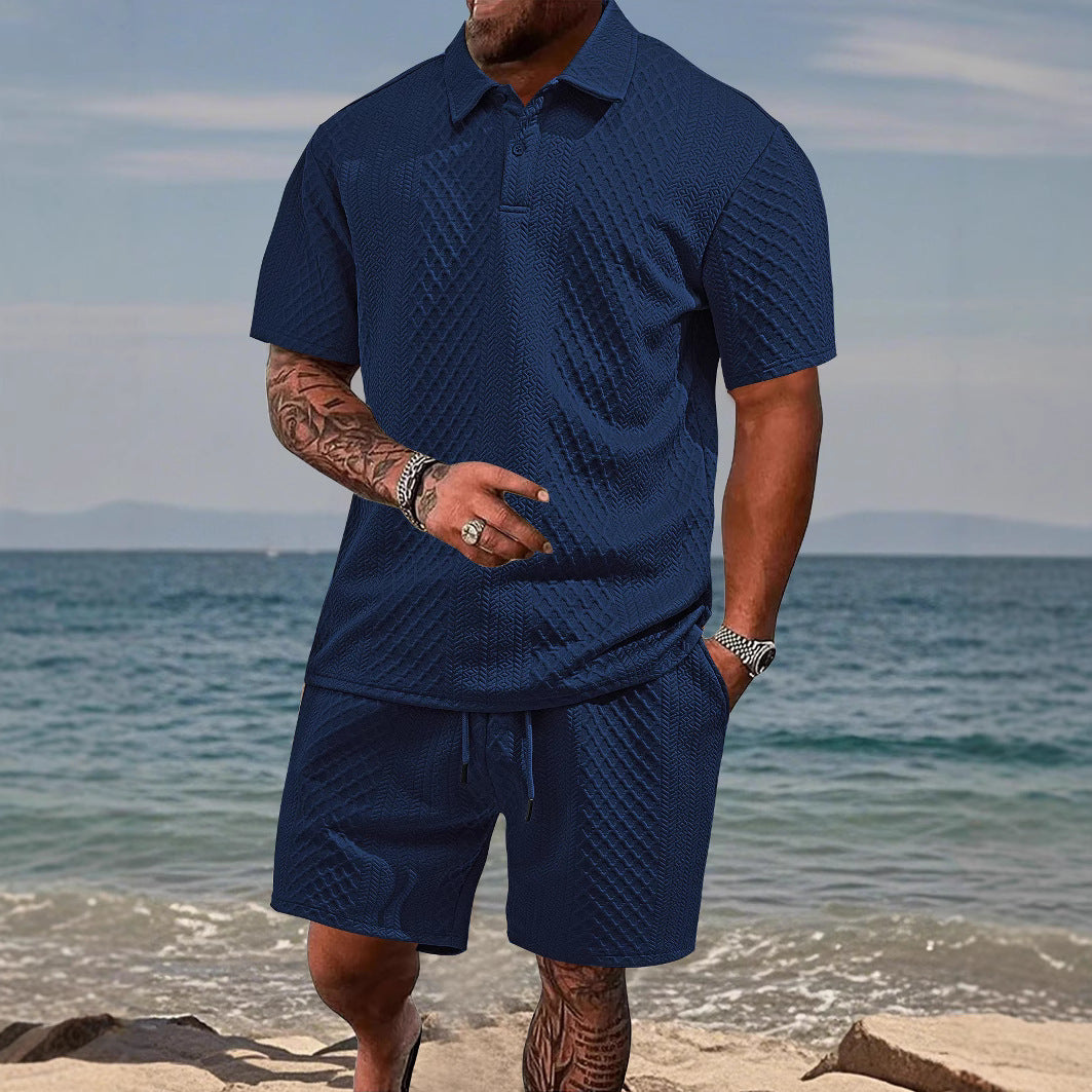 Herren Sportliches Polohemd und Shorts Set Aliams