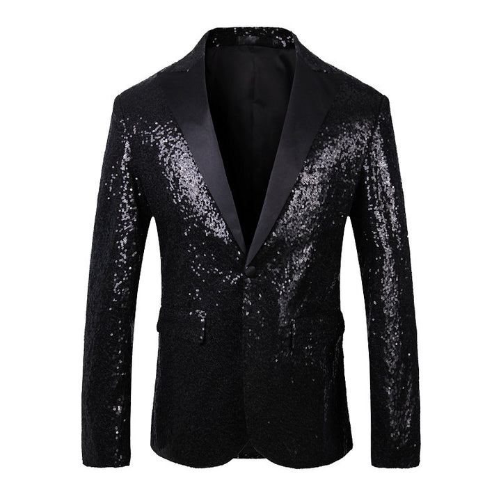 Herren Glänzender Pailletten Blazer Aliams