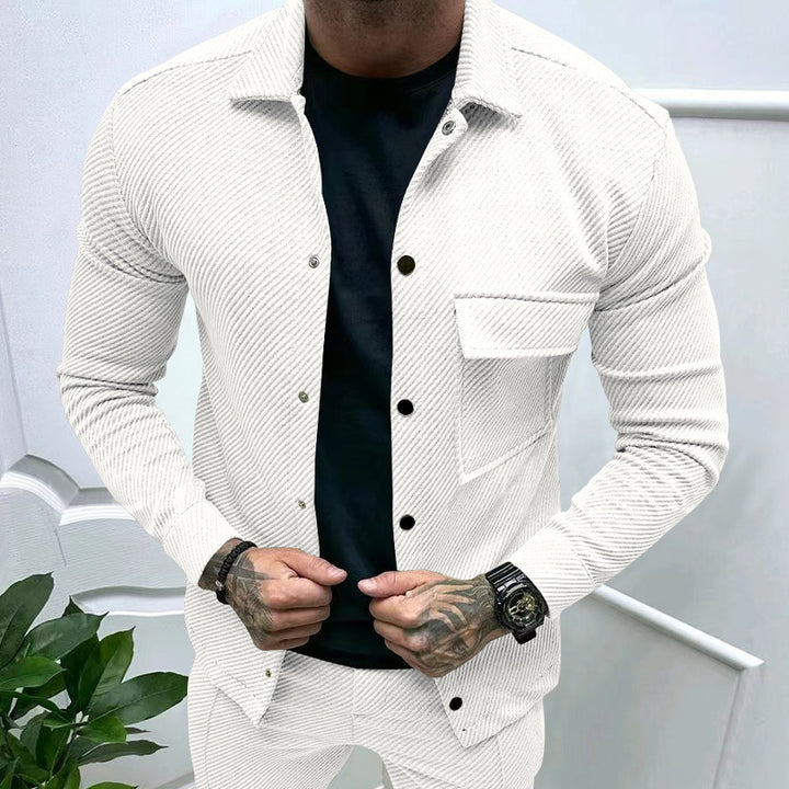 Herren Freizeitjacke mit gestreiftem Design und praktischen Taschen Aliams