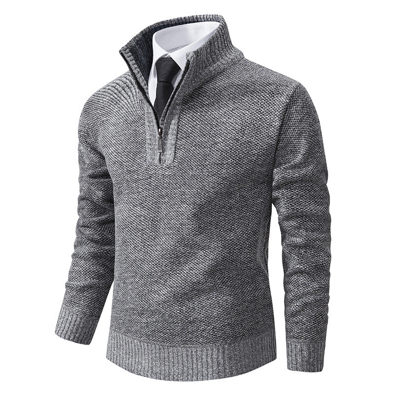 Herren Strickpullover mit modernem Reißverschluss und strukturiertem Design Aliams