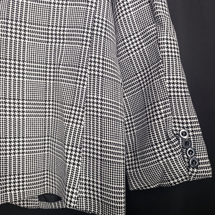 Herren eleganter Baumwoll-Blazer mit Hahnentrittmuster Aliams