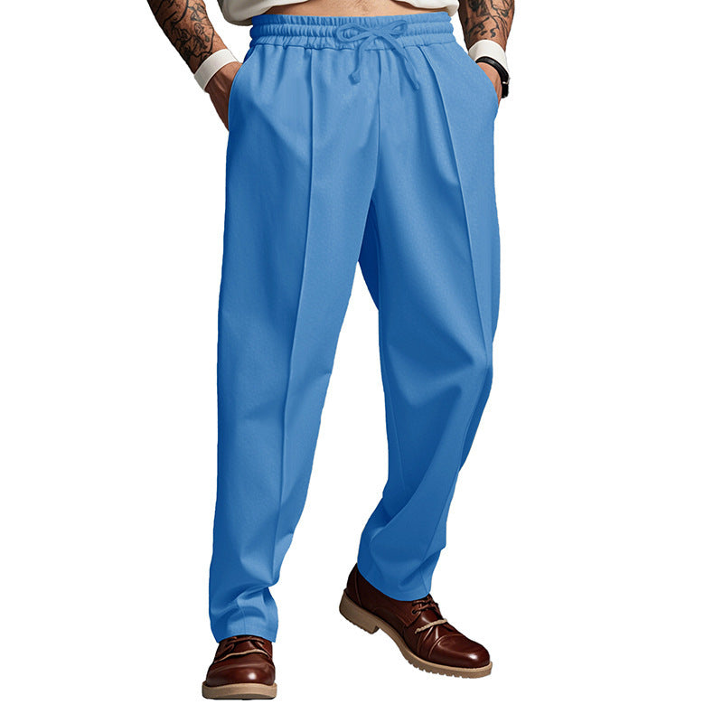 Herren Chino-Hose mit verstellbarem Bund und eleganter Faltenoptik Aliams