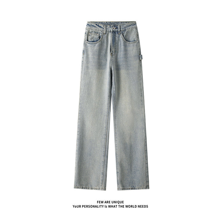 Herren Weitgeschnittene Jeans mit hohem Bund und praktischen Taschen Aliams