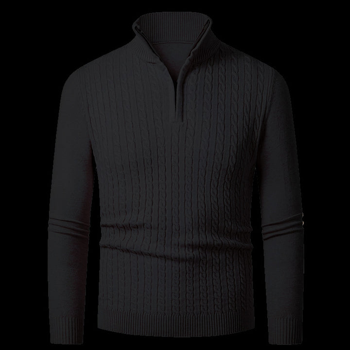 Herren Feinstrickpullover mit modischem Reißverschluss Aliams