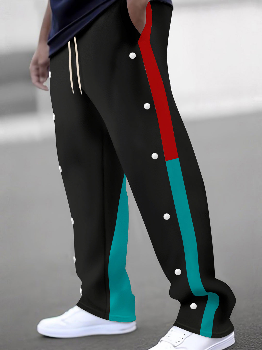 Herren Sporthose mit seitlichen Druckknöpfen Aliams