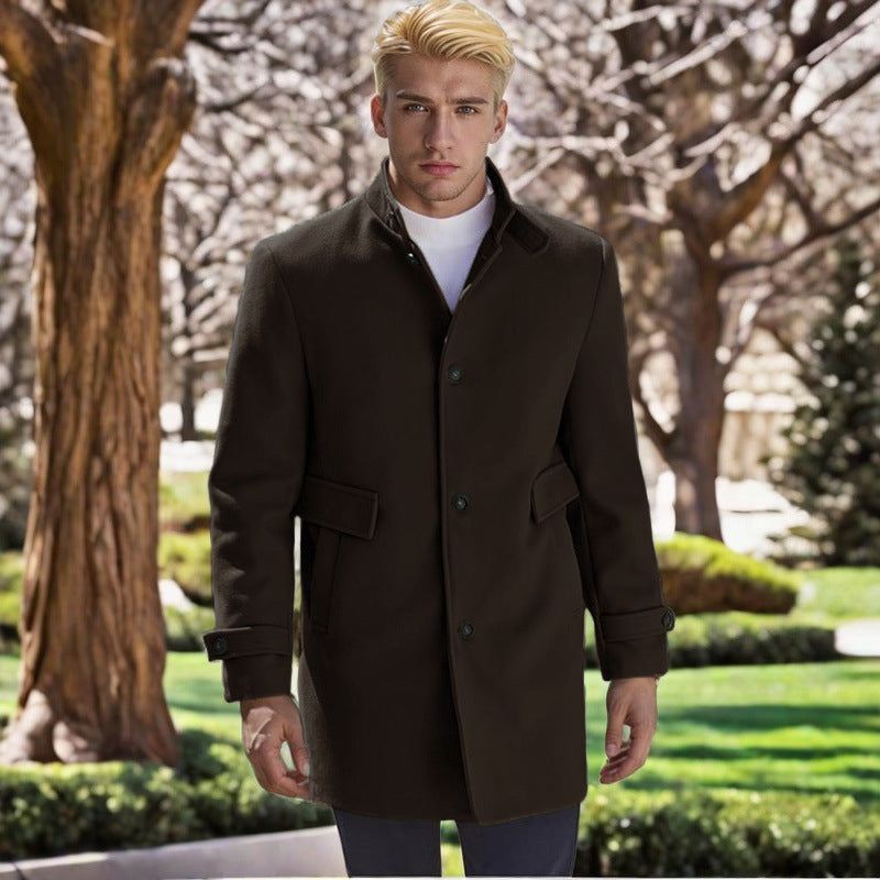 Herren eleganter, taillierter Wollmantel Aliams