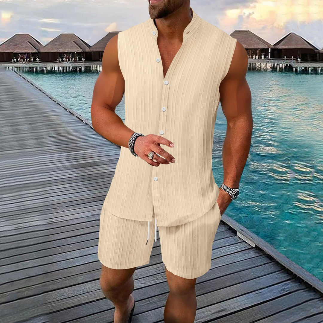 Männer Freizeit Ärmelloses Sommer Lounge Set Aliams