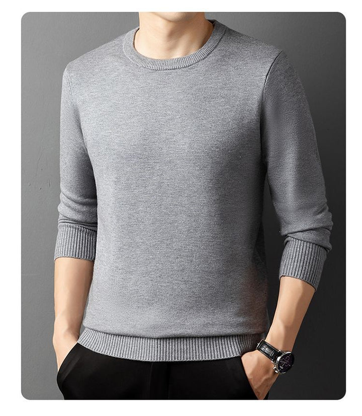 Herren eleganter Rundhals-Pullover aus feiner Baumwolle Aliams