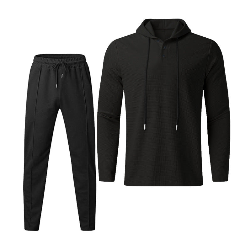 Herren sportives Hoodie und Jogginghose Set im strukturierten Design Aliams