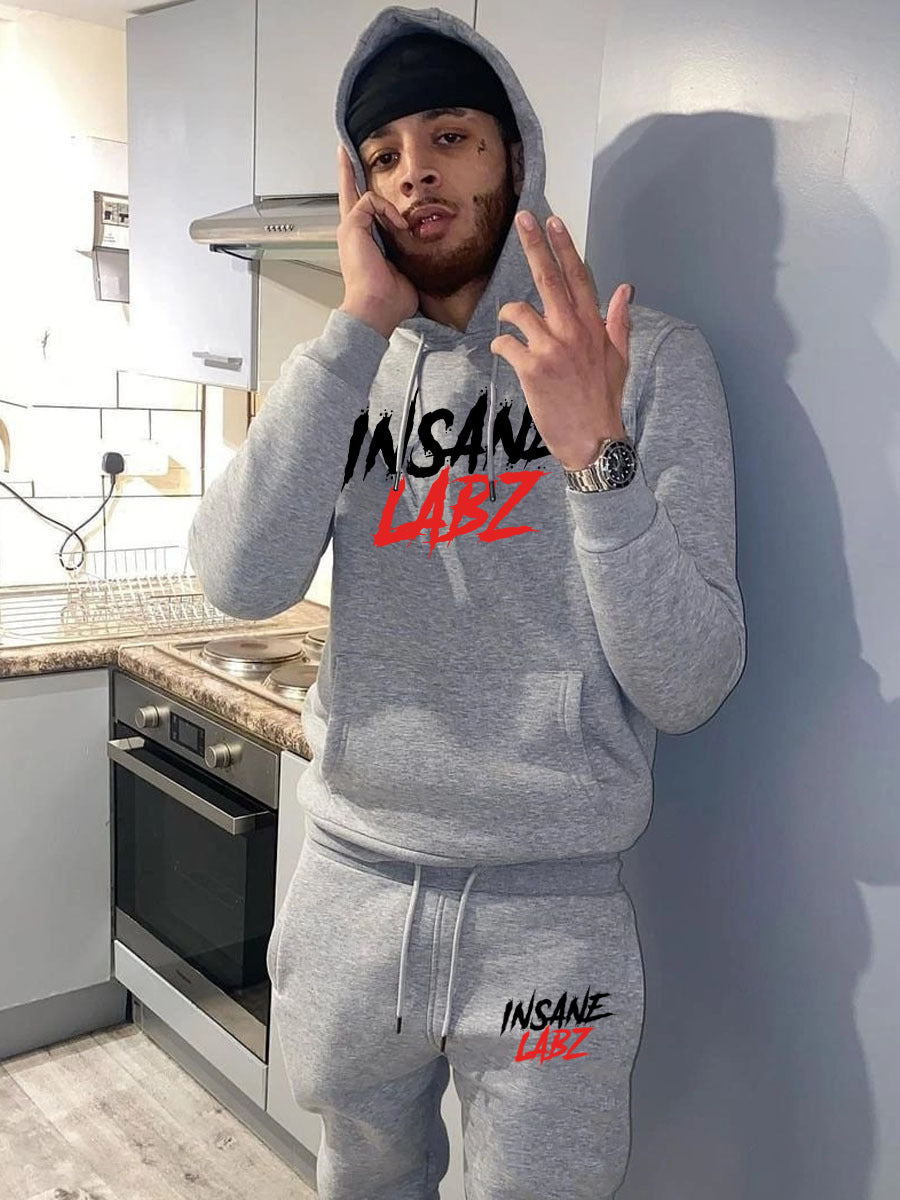 Herren Sportliches Hoodie und Jogginghose Set mit markantem Logo Aliams