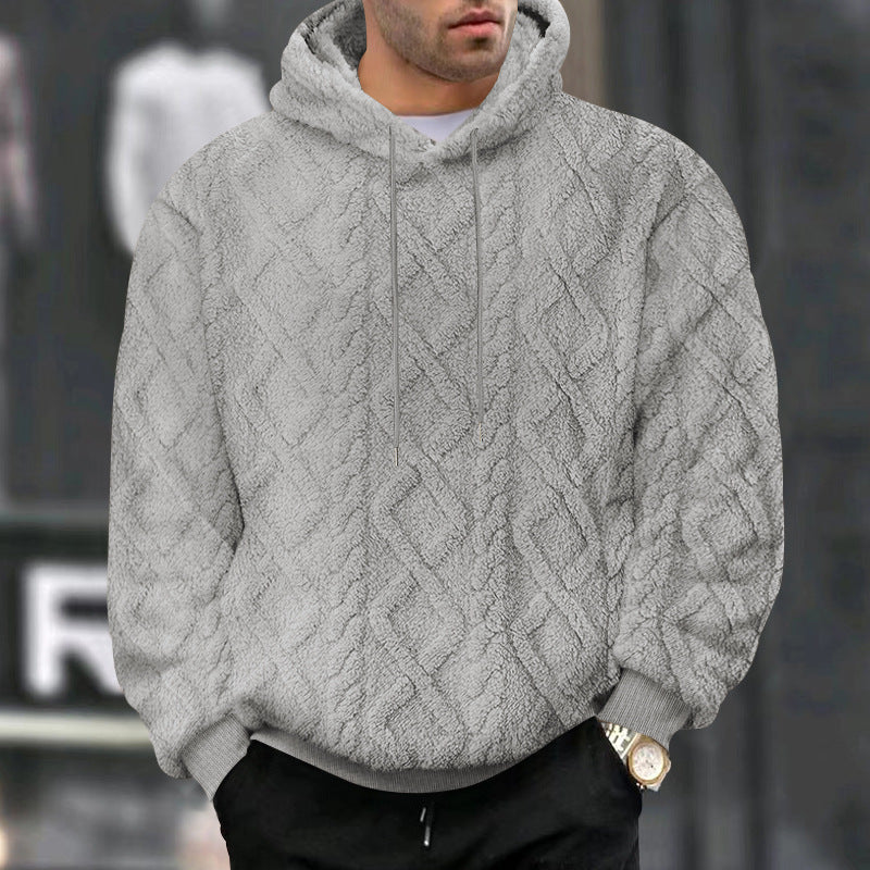 Herren Hoodiekapuzenpullover aus kuscheligem Material mit Struktur Aliams
