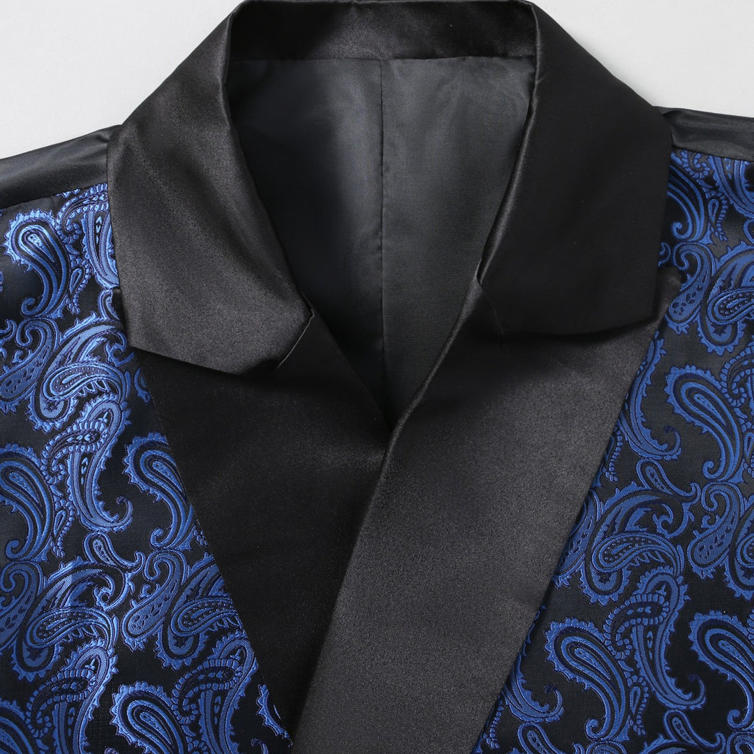 Herren elegante Brokatweste mit schimmerndem Satinrevers Aliams