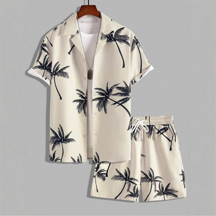 Herren Kurzarm-Hemd und Shorts Set Aliams