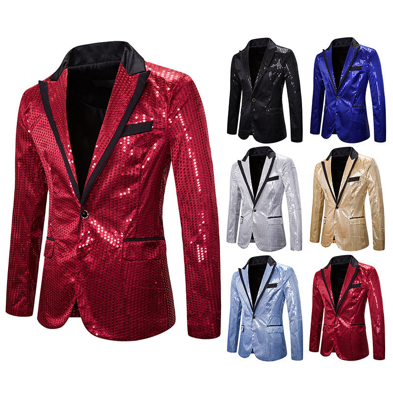Herren eleganter Pailletten Blazer mit modernem Schnitt Aliams