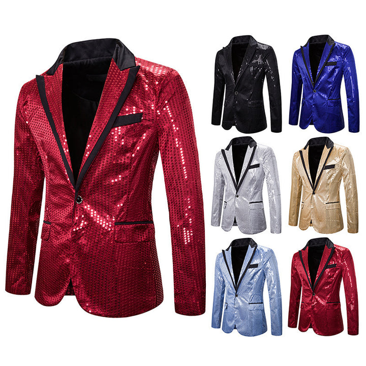 Herren eleganter Pailletten Blazer mit modernem Schnitt Aliams