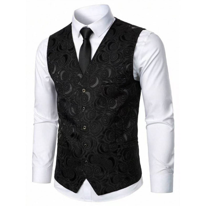 Herren elegante Weste mit floralem Jacquard-Muster Aliams