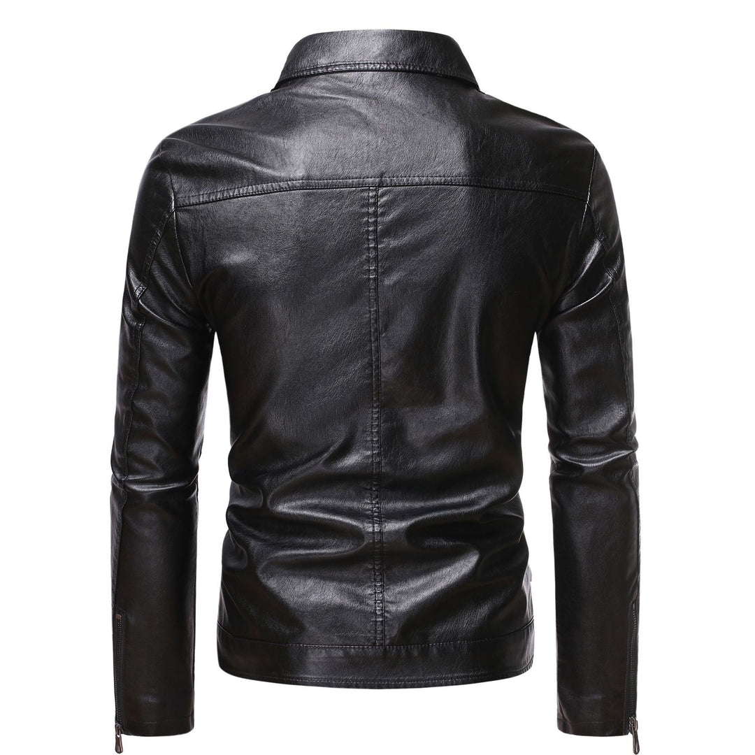 Herren Kunstlederjacke im eleganten Biker-Stil mit soften Innenfutter und praktischen Taschen Aliams