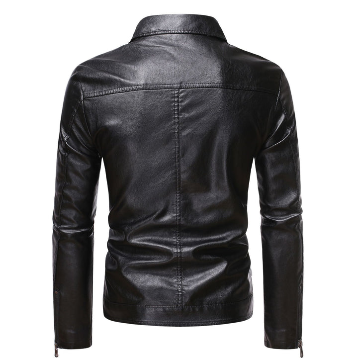 Herren Kunstlederjacke im eleganten Biker-Stil mit soften Innenfutter und praktischen Taschen Aliams