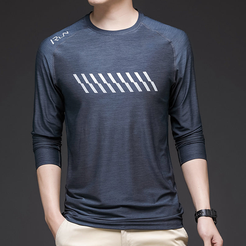 Herren sportliches Langarm-Funktionsshirt mit atmungsaktiven Einsätzen Aliams