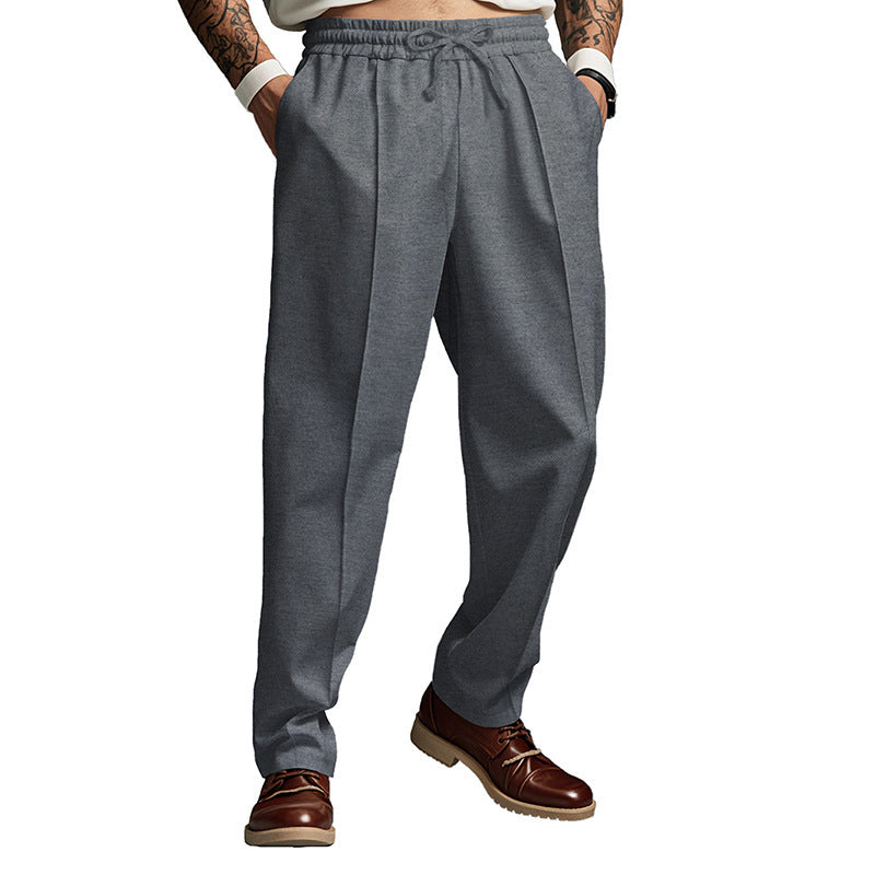 Herren Chino-Hose mit verstellbarem Bund und eleganter Faltenoptik Aliams