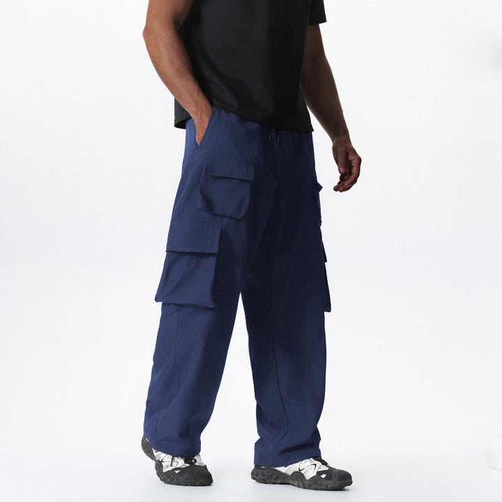 Herren Cargo-Hose mit vielseitigen Taschen und elastischem Bund Hedi-Mode