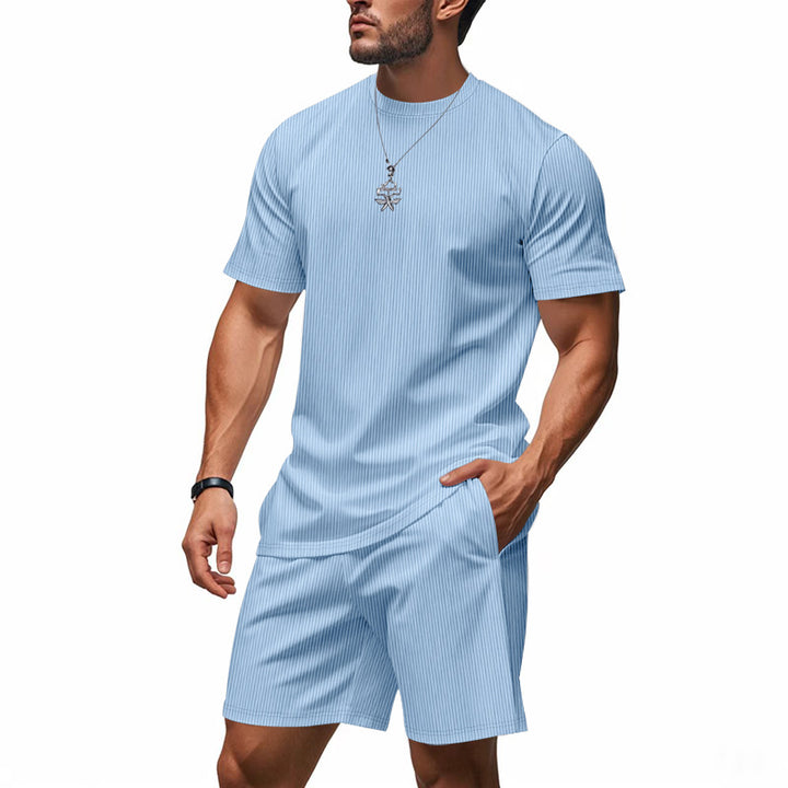 Herren Sportliches Freizeit-Set mit kurzärmligem Oberteil und Shorts Aliams