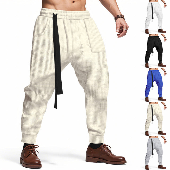 Herren stylische Freizeithose mit elastischem Bund und praktischen Taschen Aliams