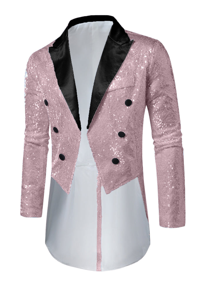 Herren glitzernde Smokingjacke mit elegantem Schnitt und schimmernden Pailletten Aliams