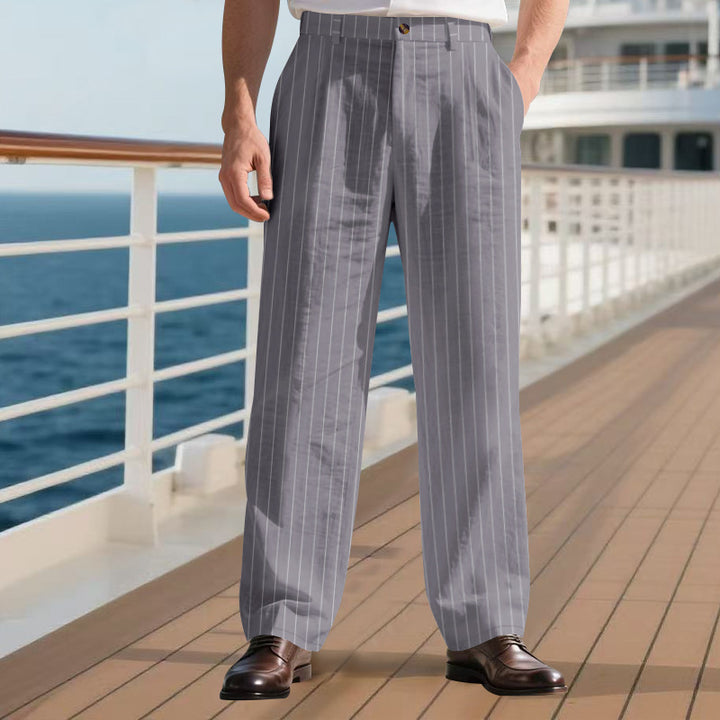 Herren elegante Anzughose mit schmalen Streifen Aliams