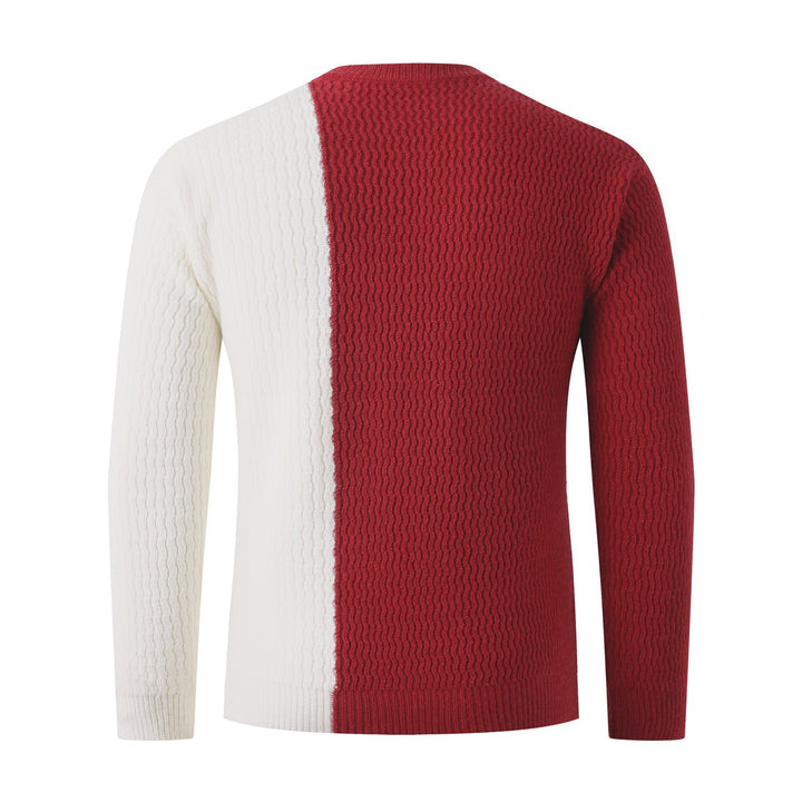 Herren Strickpullover mit modernem Zopfmuster und kontrastierenden Details Aliams
