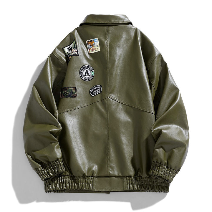 Herren Kunstlederjacke im modernen Utility-Design mit praktischen Taschen Aliams