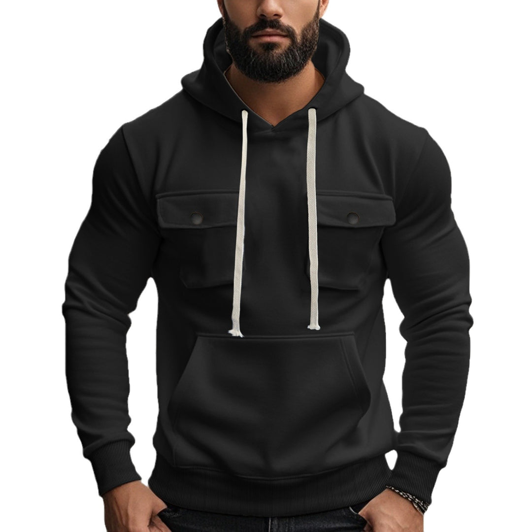 Herren bequemer Kapuzenpullover mit praktischen Taschen und Kordelzügen Aliams