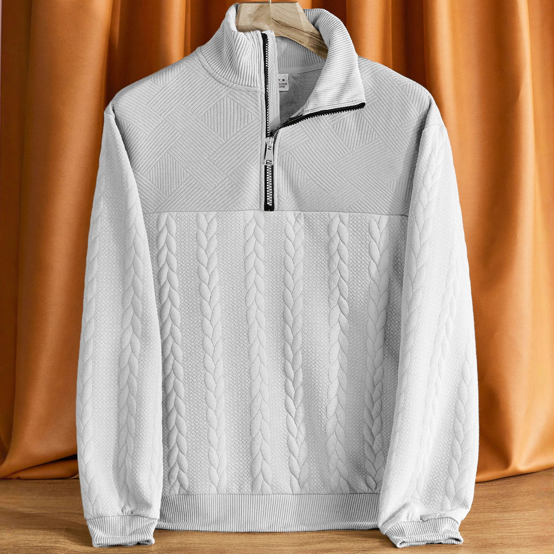 Herren Strickpullover mit hohem Kragen und strukturiertem Design Aliams