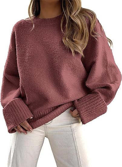 Damen gemütlicher Oversized Pullover mit strukturiertem Fleece Aliams