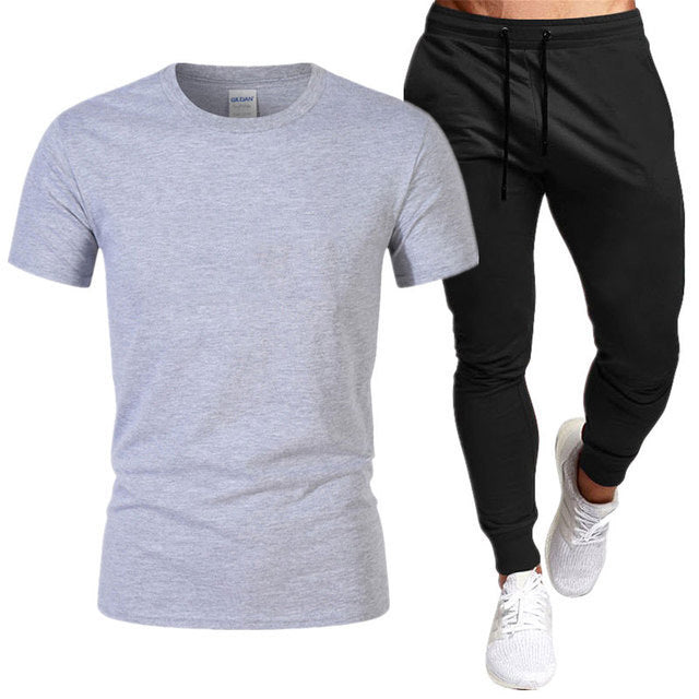 Herren sportliches Trainingsset mit T-Shirt und Jogginghose Aliams