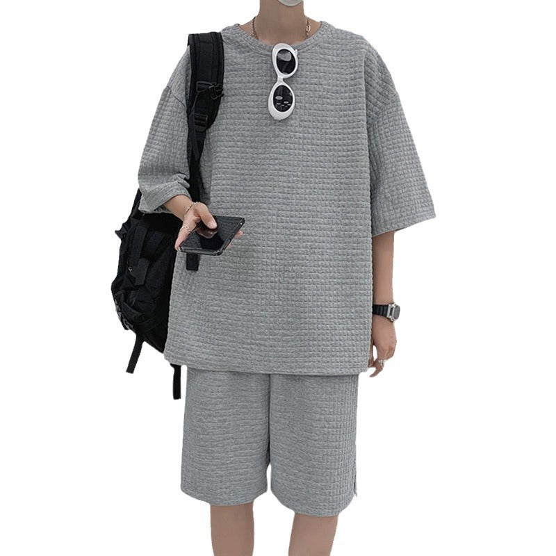 Herren Freizeitsport Set aus locker sitzendem Oberteil mit atmungsaktiven Shorts Aliams