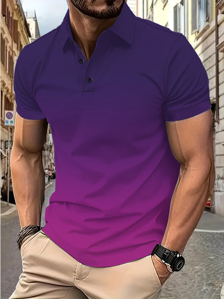 Herren Poloshirt mit stilvollem Farbverlauf und komfortablem Schnitt Aliams