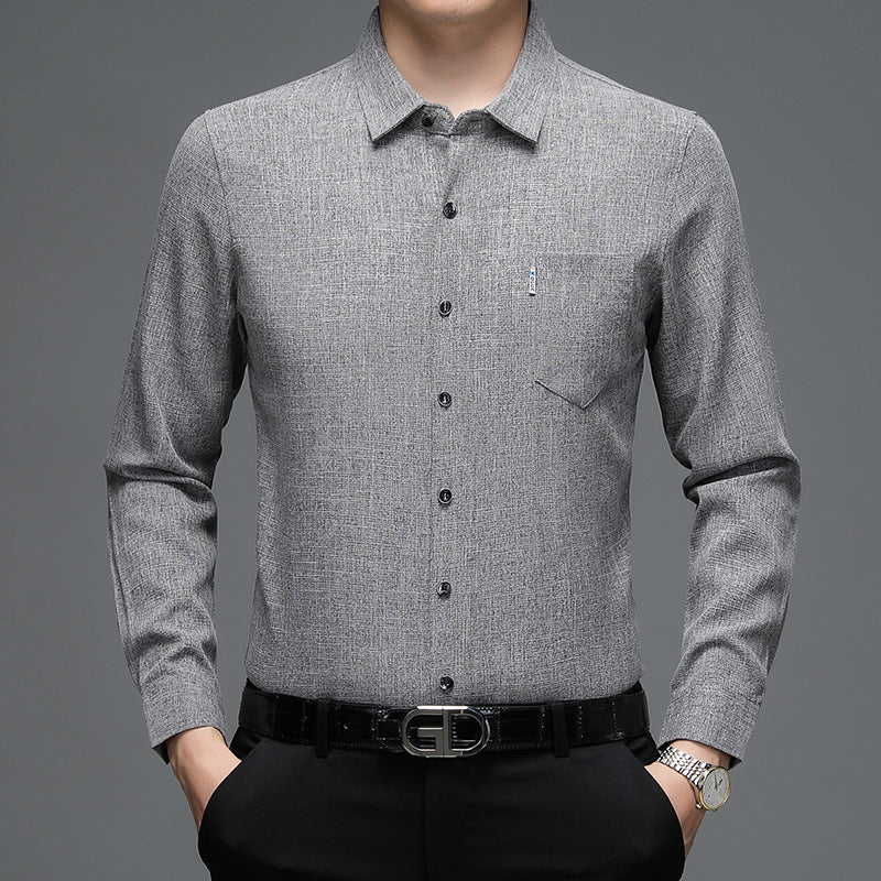 Herren elegantes Langarm-Hemd mit feinem Strukturdesign Aliams