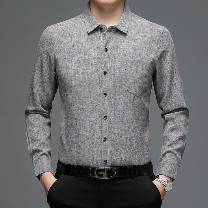 Herren elegantes Langarm-Hemd mit feinem Strukturdesign Aliams