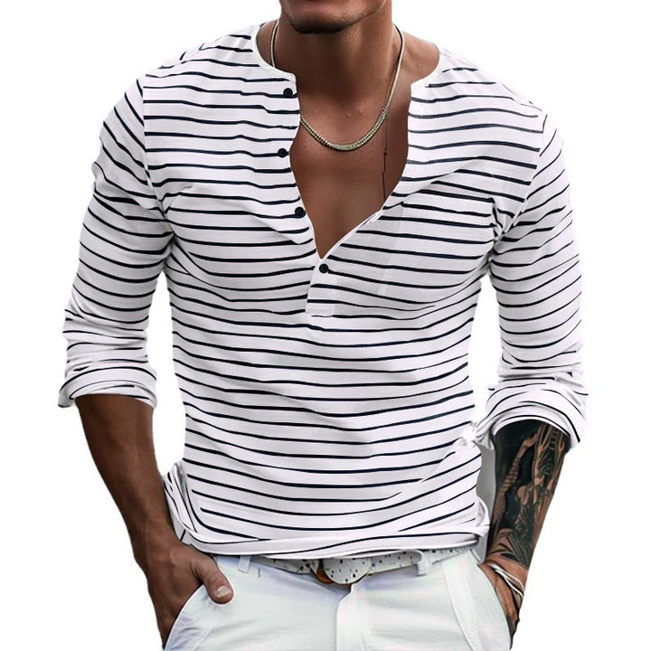 Herren gestreifte Langarmshirt Aliams