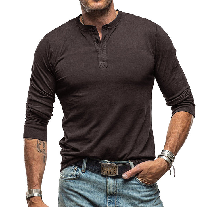 Herren Henley-Shirt mit Knopfleiste Aliams