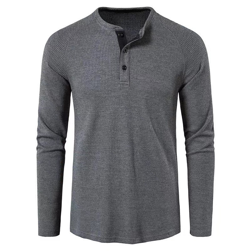 Herren elegantes Longsleeve mit Knopfleiste Aliams