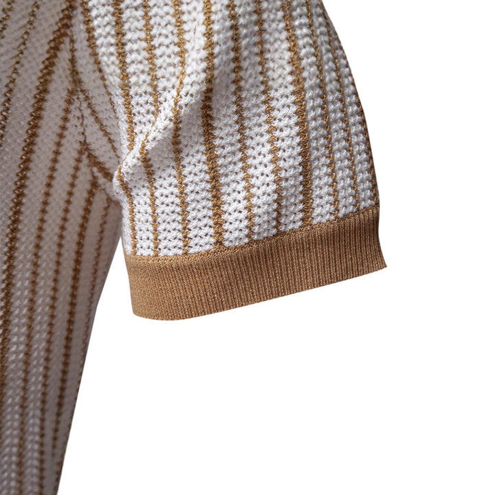 Herren Kurzarm-Poloshirt mit modernem Strickmuster und stilvollem Kragen Aliams