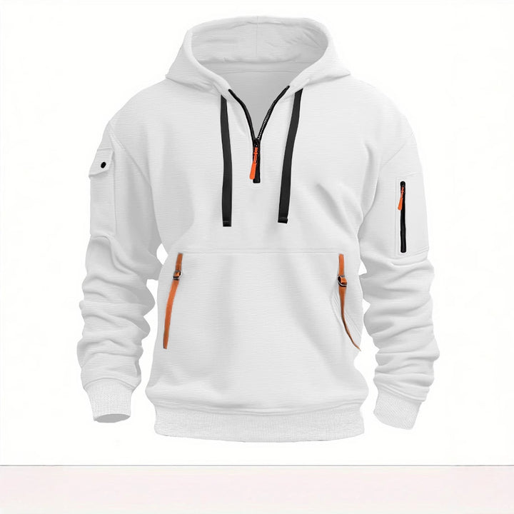 Herren funktionaler Kapuzenpullover mit modischen Reißverschlusstaschen Aliams